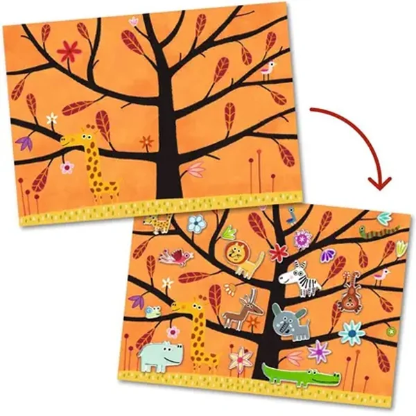 Pochette Stickers épais repositionnables Chat-perché ! - Djeco