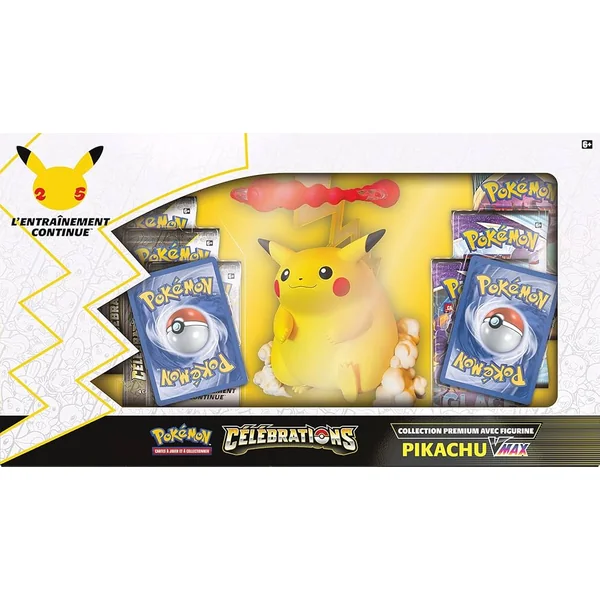 Pokémon – Coffret Premium avec figurine Pikachu VMAX – Célébrations – FR (boîte abimée)