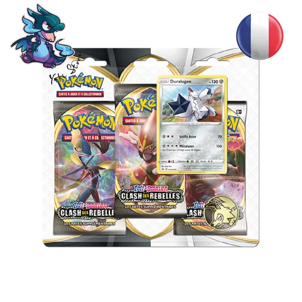 Pokémon Tripack 3 Boosters EB02 Épée et Bouclier Clash des Rebelles