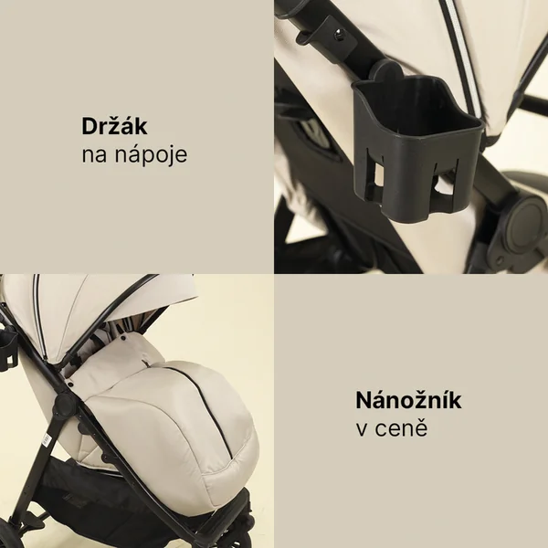 Poussette de sport Moya, Ivoire Beige