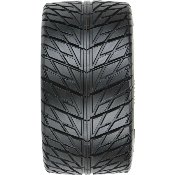 Pro-Line roue 3.8", pneu Street Fighter HP Belted, jante Raid H17 noir (2)