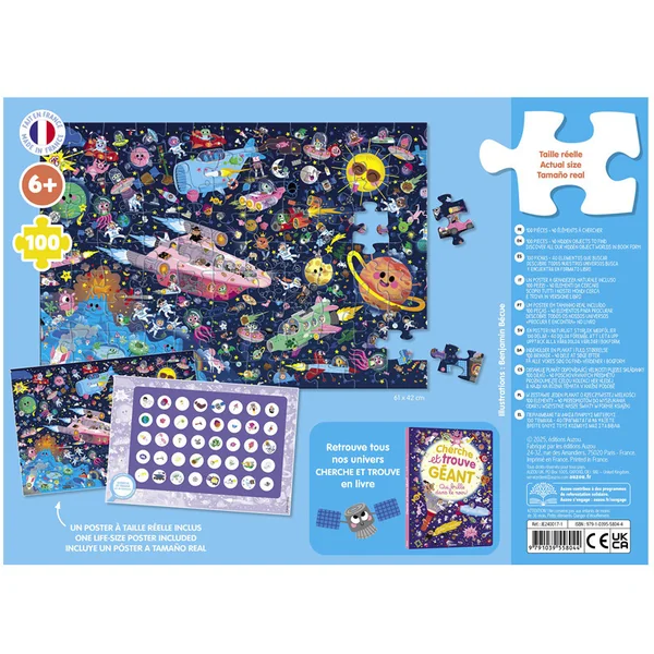 Puzzle 100 pcs Cherche et Trouve : Espace - Auzou
