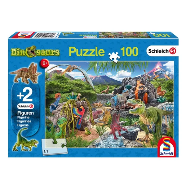 Puzzle 100 pcs Dinosaures avec figurine - Puzzles Schmidt