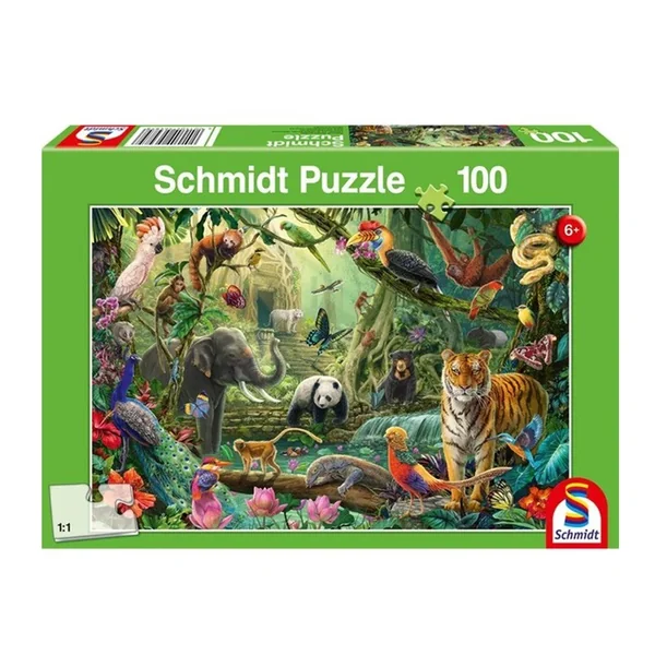 Puzzle 100 pcs Les animaux de la jungle - Puzzles Schmidt