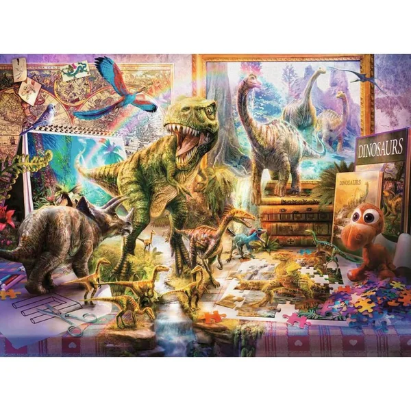 Puzzle 100 pièces XXL - Dinosaures dans la chambre