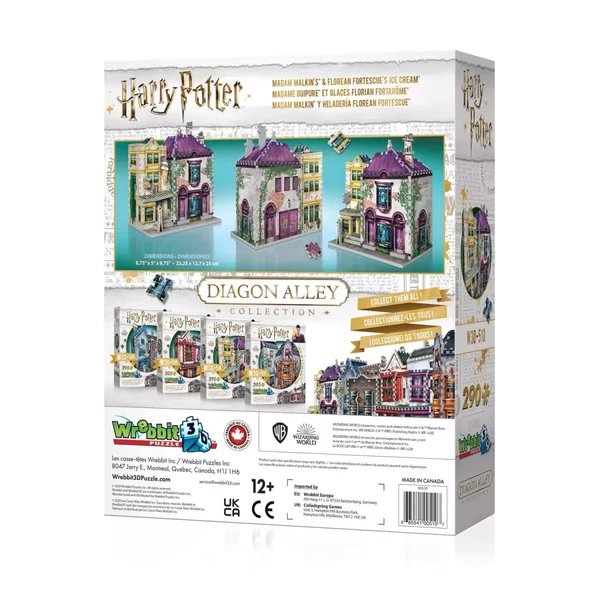 Puzzle 3D Harry Potter Diagon Alley : Boutiques Madame Guipure et Glaces Florian Fortarôme - 290 pièces