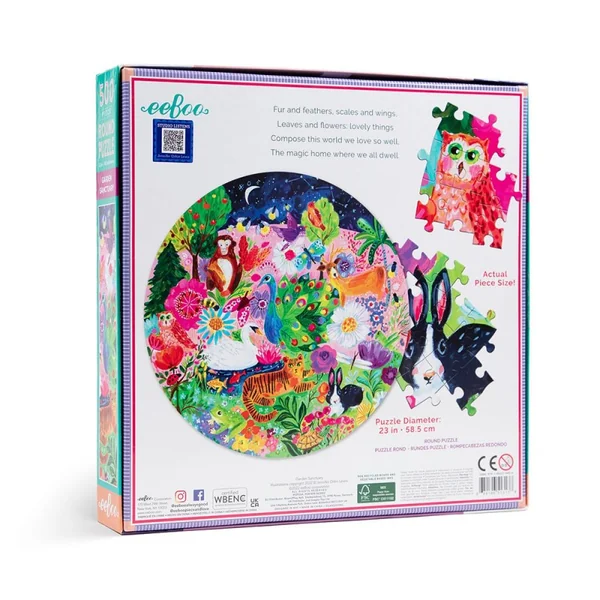 Puzzle 500 pcs rond Garden Sanctuary - Eeboo