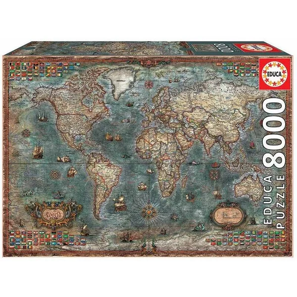 Puzzle 8000 pcs Mappemonde historique - Educa