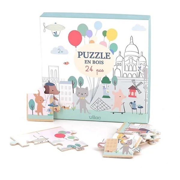 Puzzle en bois 24 pcs Escapade à Paris Sarah Betz - Vilac