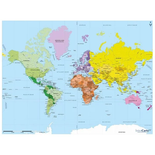 Puzzle en bois - Carte du monde - 50 pcs