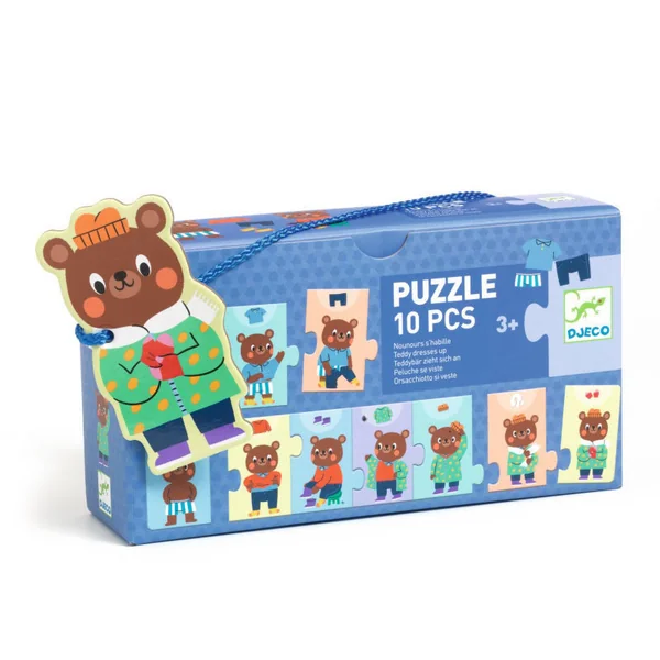 Puzzle frise 10 pcs Nounours s'habille - Djeco
