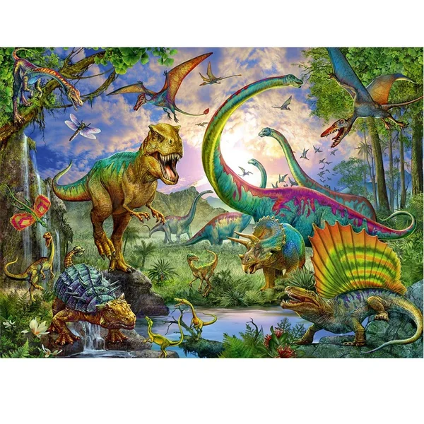 Puzzle Le royaume des dinosaures - 200 pcs XXL