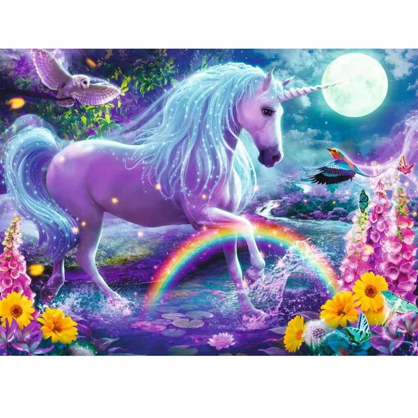 Puzzle Licorne scintillante (Collection Paillettes) - 100 pcs XXL
