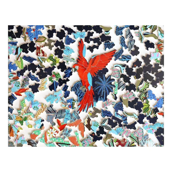 Puzzle Rond Ara Nocturne et ses Petits - 500 pièces