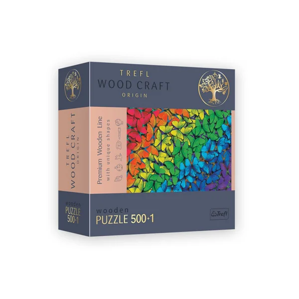Puzzle Wood Craft - Rainbow Butterflies - 500 Pièces
