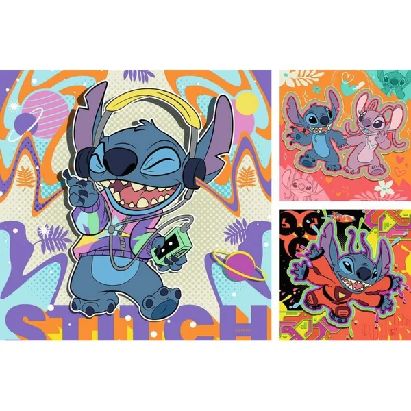 Puzzles 3x49 pcs Jouer toute la journée Disney Stitch - Ravensburger