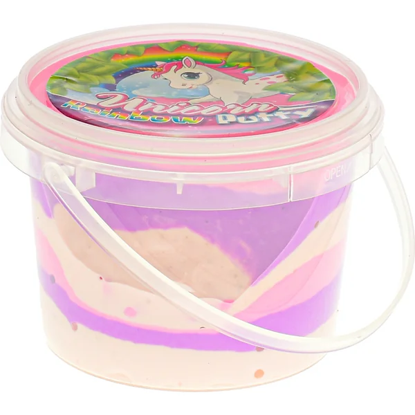 Pâte à modeler licorne rebondissante 110g licorne arc-en-ciel en pot