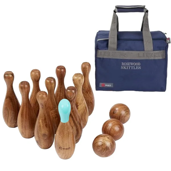 Quilles en bois Bowling Luxe + sac rangement