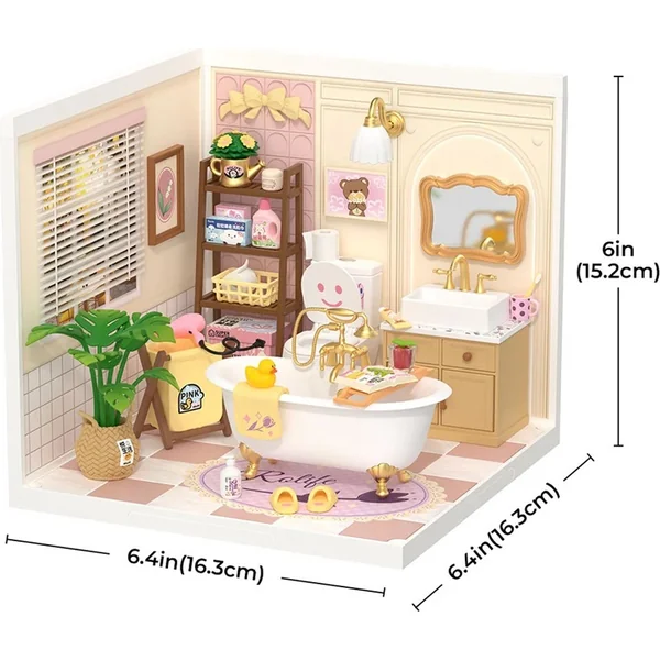 RoboTime Miniature de maison Salle de bain pour filles