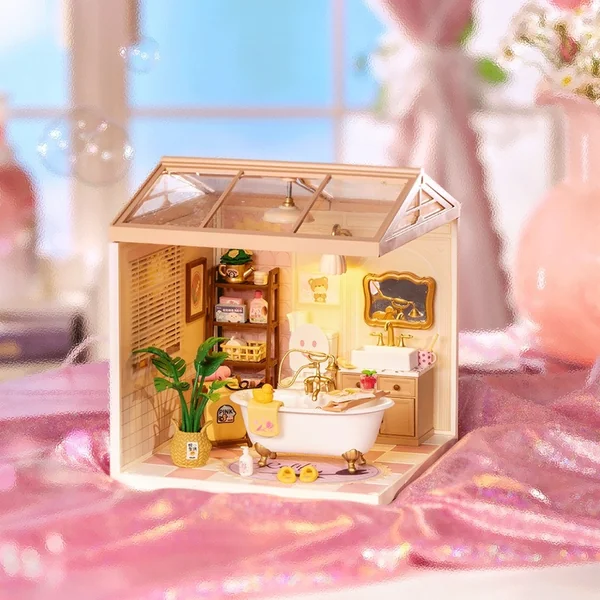 RoboTime Miniature de maison Salle de bain pour filles