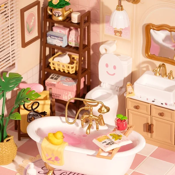 RoboTime Miniature de maison Salle de bain pour filles