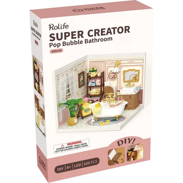 RoboTime Miniature de maison Salle de bain pour filles