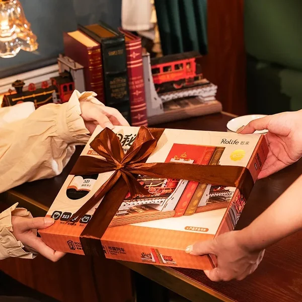 RoboTime Puzzle 3D Butée de livre Train à vapeur historique