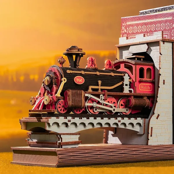 RoboTime Puzzle 3D Butée de livre Train à vapeur historique