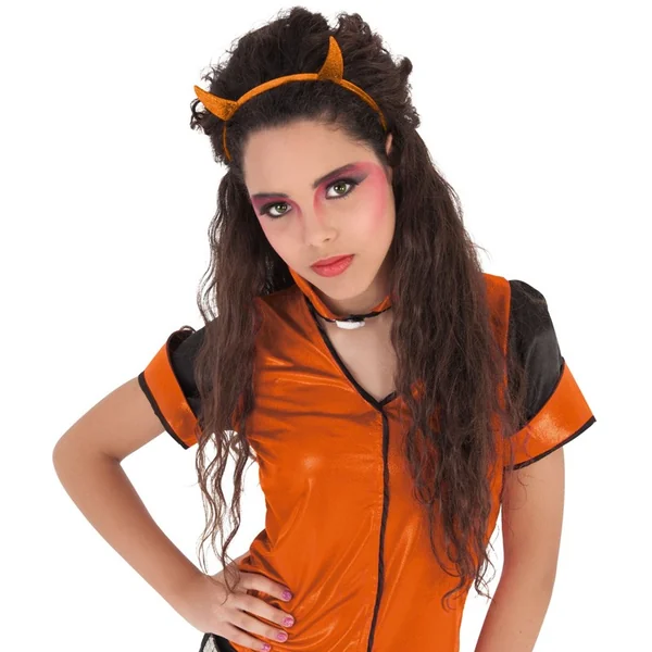 Serre-tête Diablesse paillettes orange - Rubies