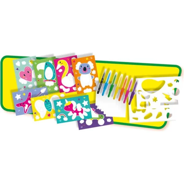 Ses Fúkacie fixky avec pochoirs, 7 couleurs