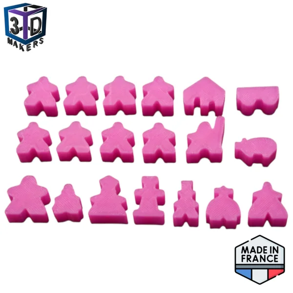 Set de 19 Meeples Joueur style Carcassonne