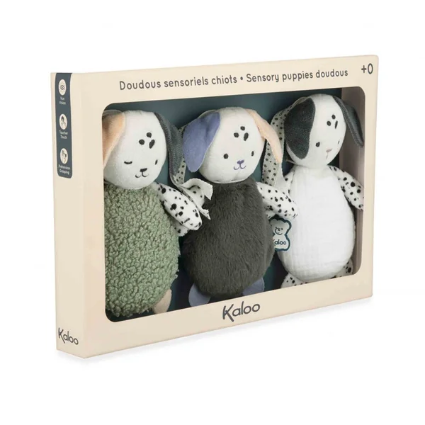 Set de 3 Doudous sensoriels chiots pour bébé - Kaloo