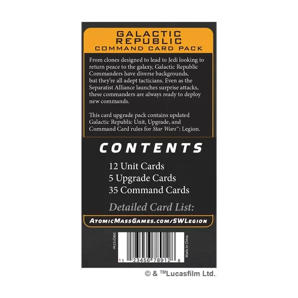 Star Wars : Légion - Galactic Republic - Command Card Pack
