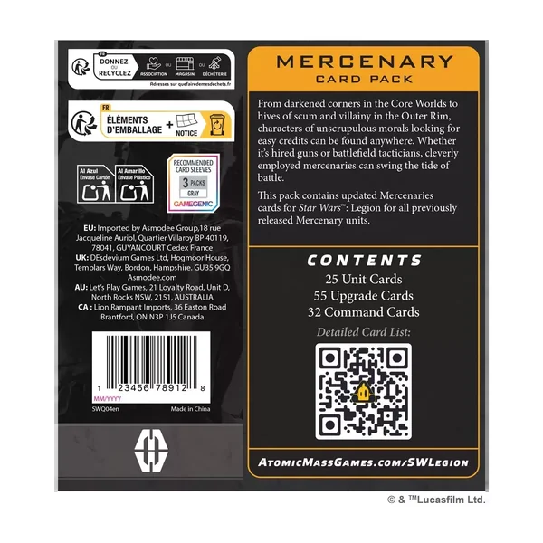 Star Wars : Légion - Mercenary - Card Pack