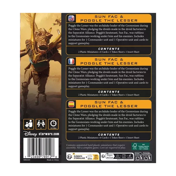 Star Wars : Légion - Sun Fac & Poggle the Lesser - Extension Commandant / Agent