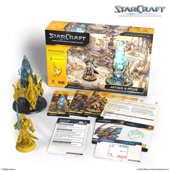 StarCraft - Tabletop Miniatures Game - Artanis & Pylon - Protoss Hero Expansion Set - Version Anglaise