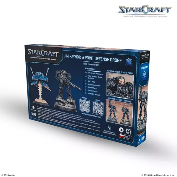 StarCraft - Tabletop Miniatures Game - Jim Raynos & Point Defense Drone - Terran Hero Expansion Set - Version Anglaise