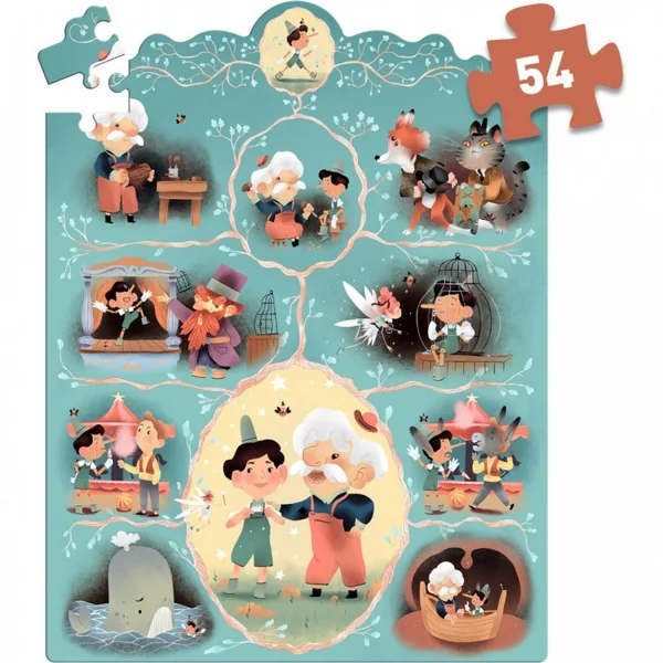 Story Puzzle 54 pcs Pinocchio - Djeco