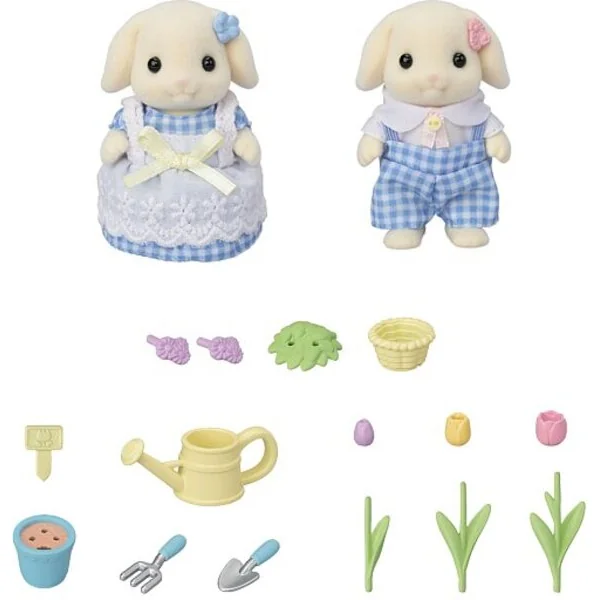 Sylvanian Families Ensemble floral et frères et sœurs Flora lapins