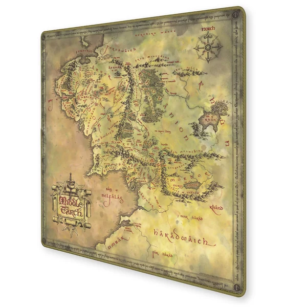 Tapis de Jeu Neoprene LOTR - 60x60 cm - Plan de la Terre du Milieu