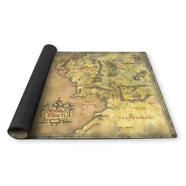 Tapis de Jeu Neoprene LOTR - 60x60 cm - Plan de la Terre du Milieu
