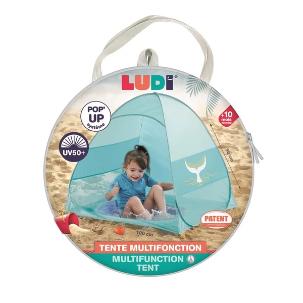 Tente multifonction POP'UP vert d'eau 100 x 90 cm - Ludi