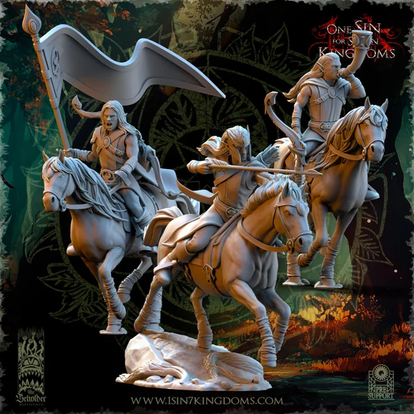 The Beholder Miniatures - Sylvains - Commandement Cavaliers des Praires