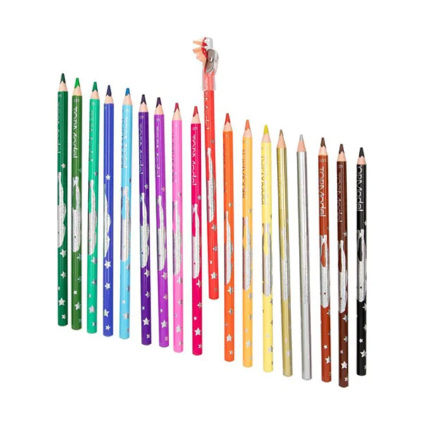 Top Model Set de crayons de couleur et taille-crayon, 18 crayons de couleur et 1 taille-crayon