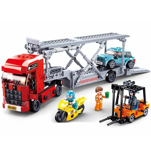 Town Construction : Camion porte-voiture 542 pcs - Sluban