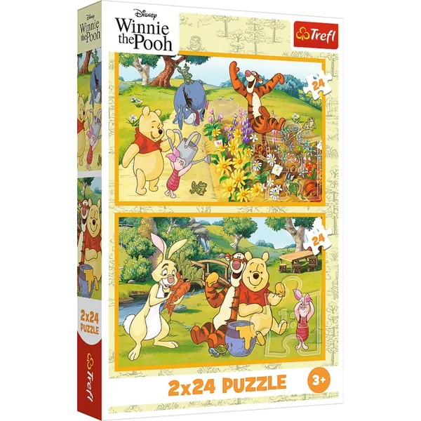 Trefl Puzzle 2x24 Winnie l'ourson / Une journée dans le jardin