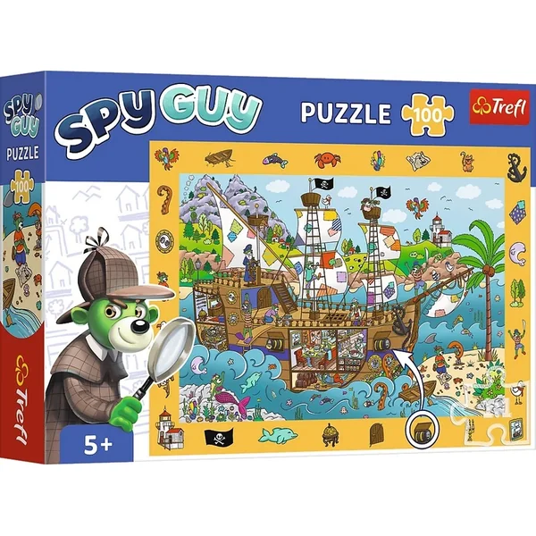 Trefl Puzzle avec recherche d'images Spy Guy : Bateau pirate 100 pièces