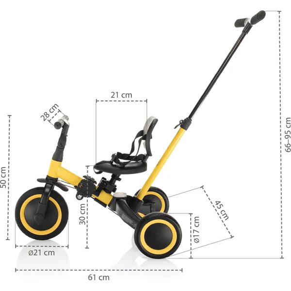 Tricycle 3 en 1, Rose Corail