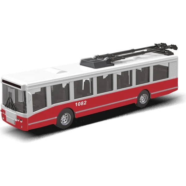 Trolleybus MHD rouge 16 cm