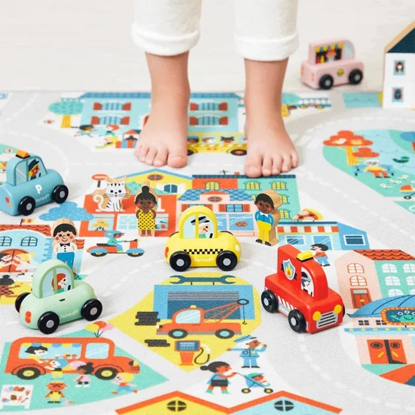 Voiture de taxi en bois Ville Cross Roads - Janod